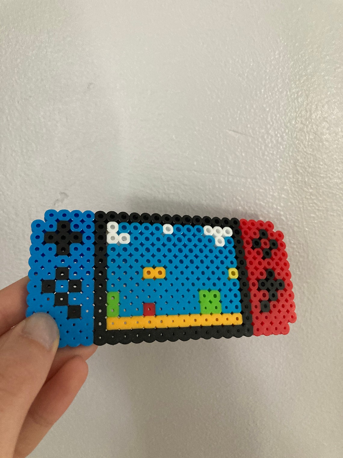 Cute Nintendo Switch Perler Bead Blue and Red With Mario in Etsy