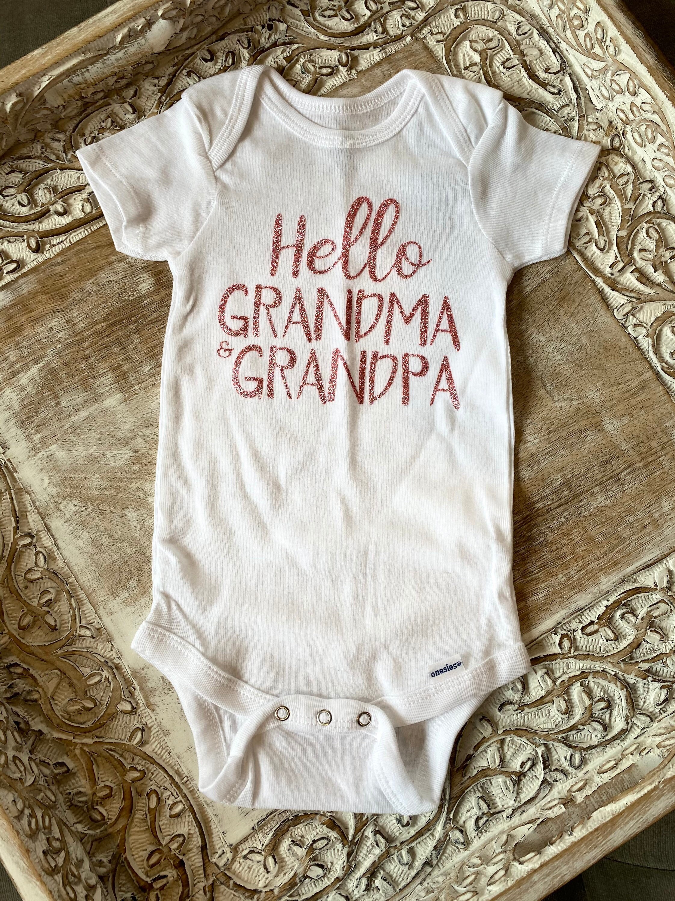 Hello Grandma and Grandpa Onesie Etsy