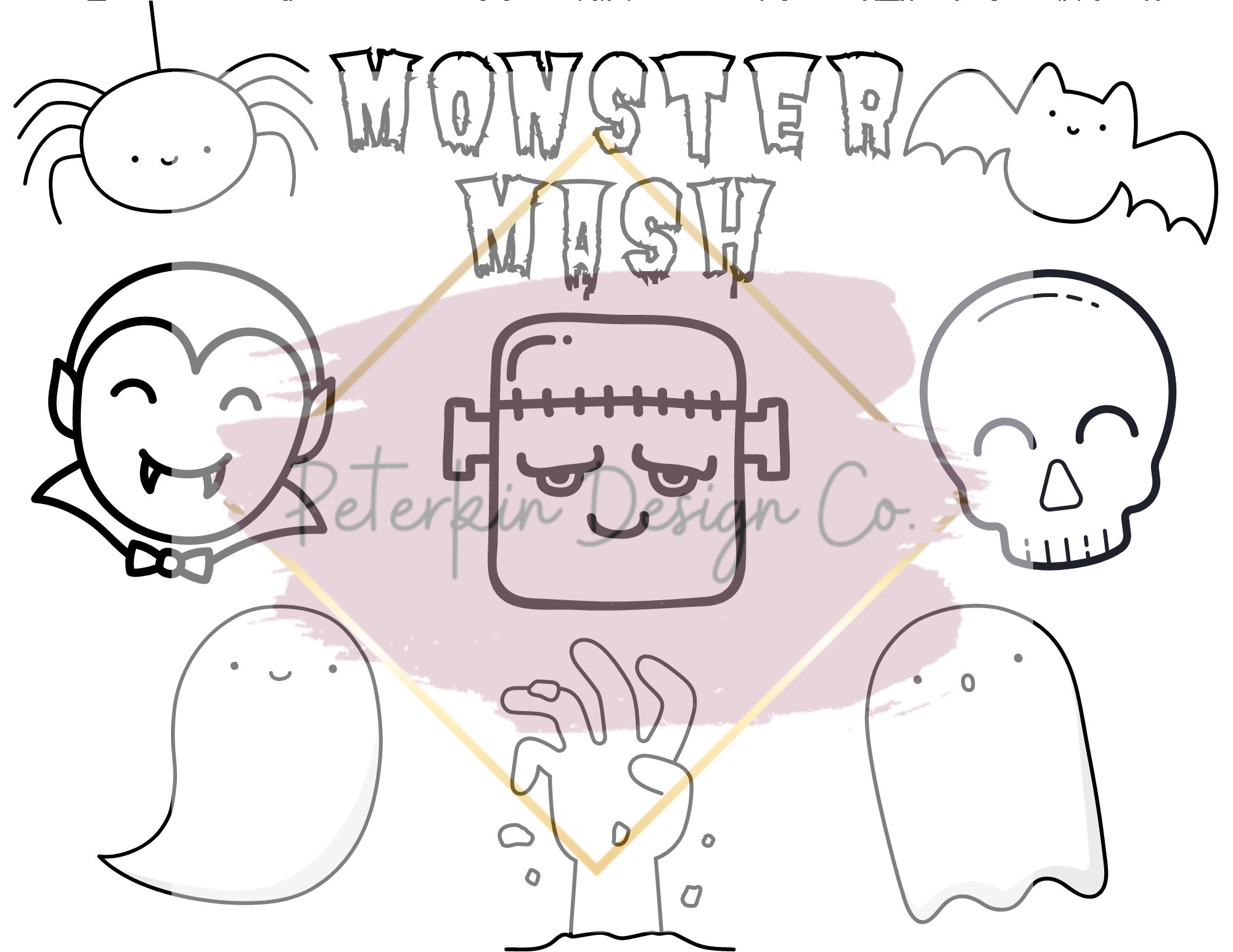 Spooky Cute Coloring Pages on Etsy