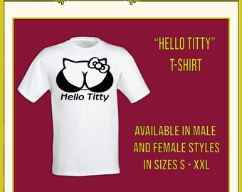 Vintage Y2K Hello Titty parody Hello Kitty shirt