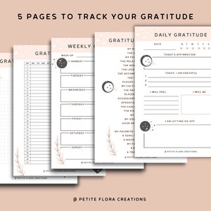 Gratitude Journal Printable Daily Gratitude Journal Printable Weekly Gratitude PDF Gratitude Journal PDF Size A4 Mindful Planner image 2