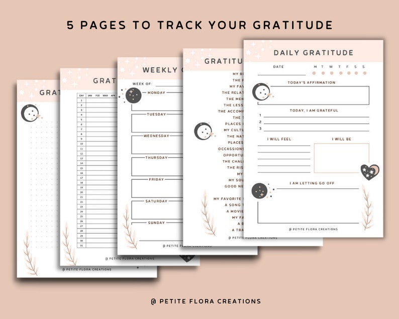 Gratitude Journal Printable Daily Gratitude Journal Printable Weekly Gratitude PDF Gratitude Journal PDF Size A4 Mindful Planner image 2