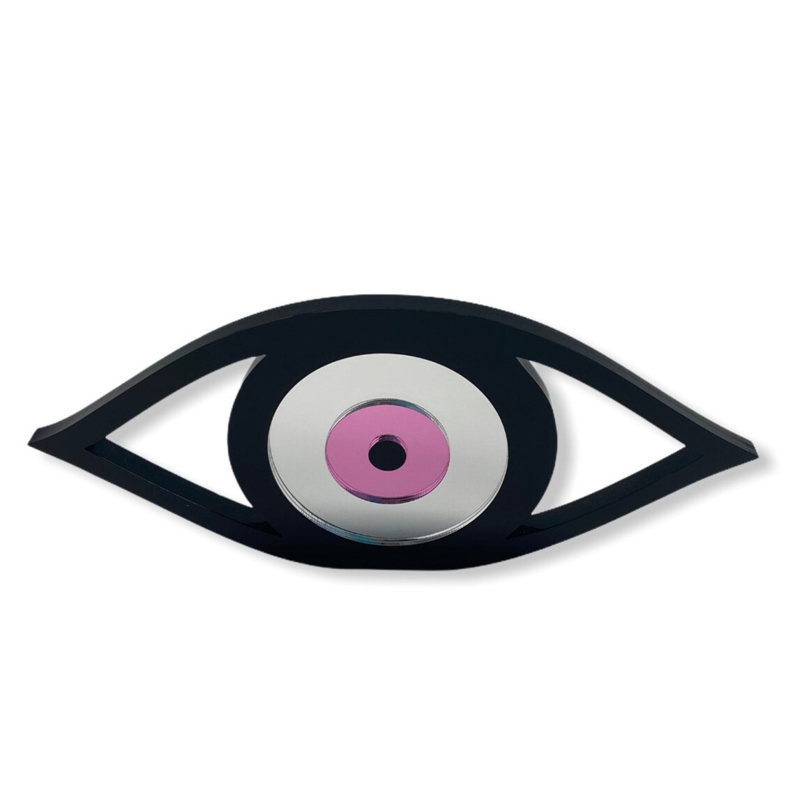 Laser cut acrylic evil eye paperweight for boho chic desk Etsy