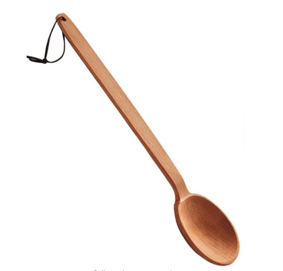 Cucchiaio Scanalato In Legno Di Betulla KitchenAid - 32,5 Cm, Con Gancio, Lavabile In Lavastoviglie