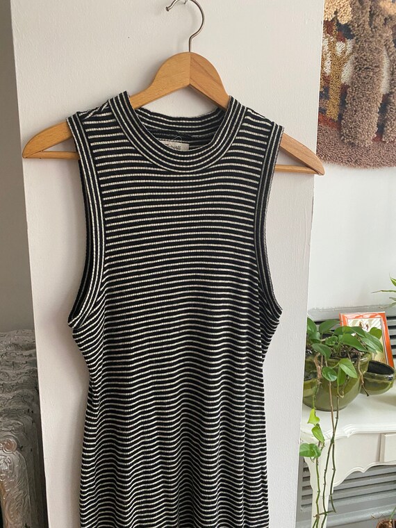 MADEWELL Black and White Striped Dress Sleeveless Comfort Etsy