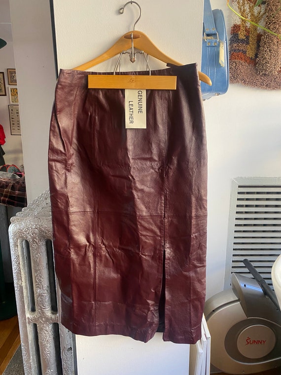 Leather Burgundy Skirt