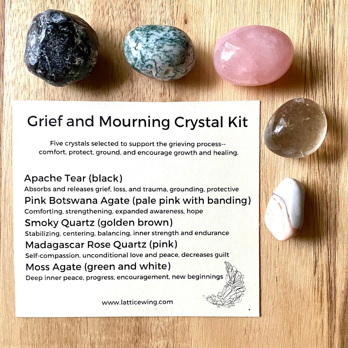 Grief and Mourning Crystal Kit Crystal Set Grief Crystals Etsy UK