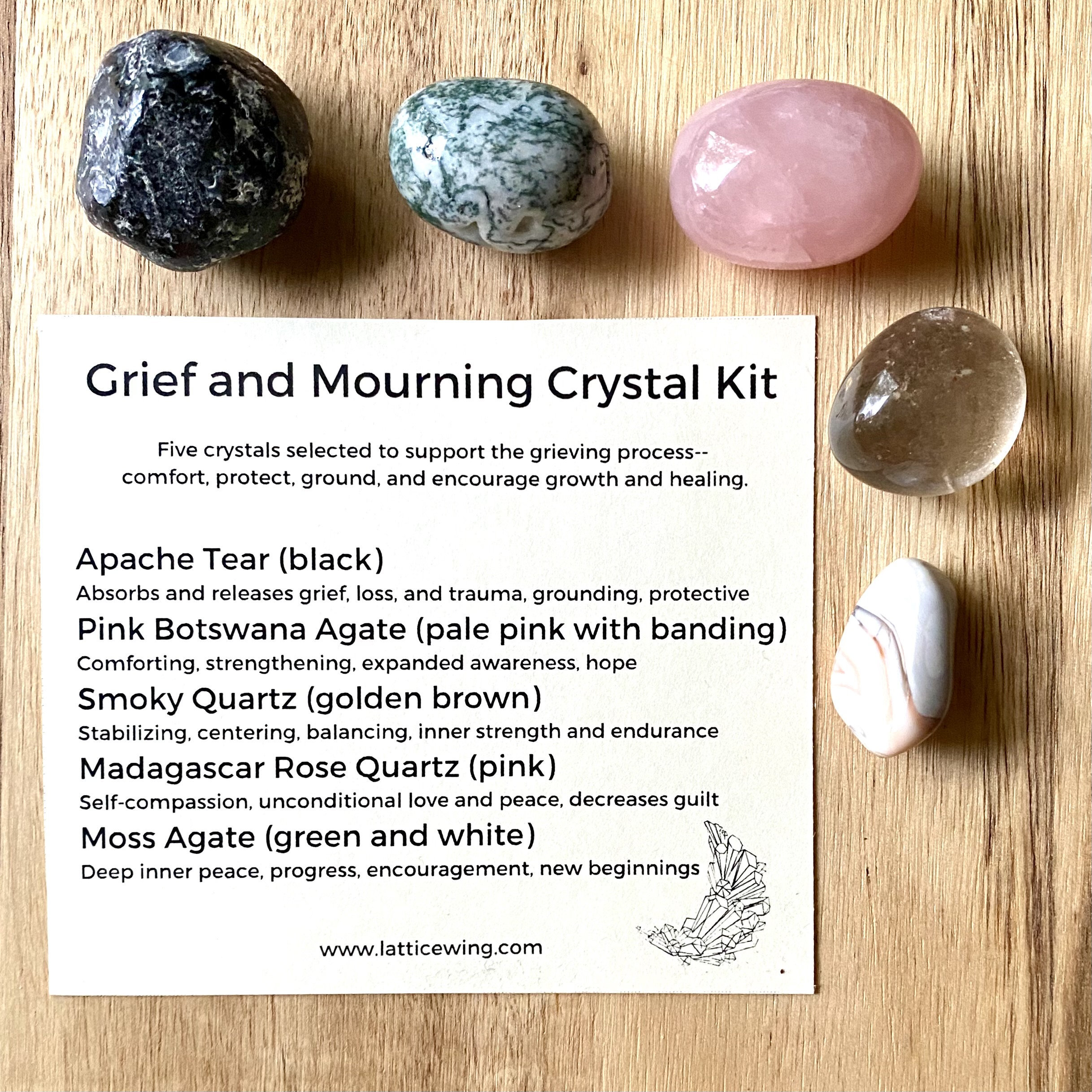 Grief and Mourning Crystal Kit crystal set grief crystals Etsy