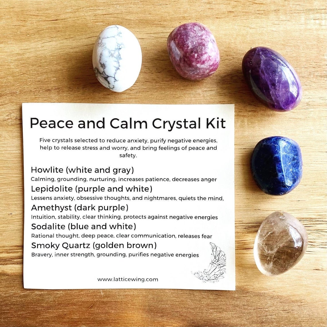 Peace and Calming Crystal Kit crystal set Pocket Stones Etsy