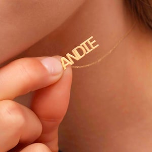 Custom Name Necklace, Gift for Her, Gold Plated Name Necklace, Personalized Name Necklace, Birthday Gift, Personalized Gift for Mom