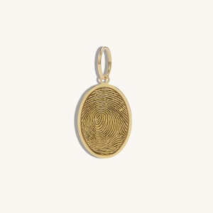 14k Solid Gold Fingerprint Necklace, Personalized Fingerprint, Pendant,Sympathy Gift, Memorial Gifts for Mom, Grandma Gift, Gift for her
