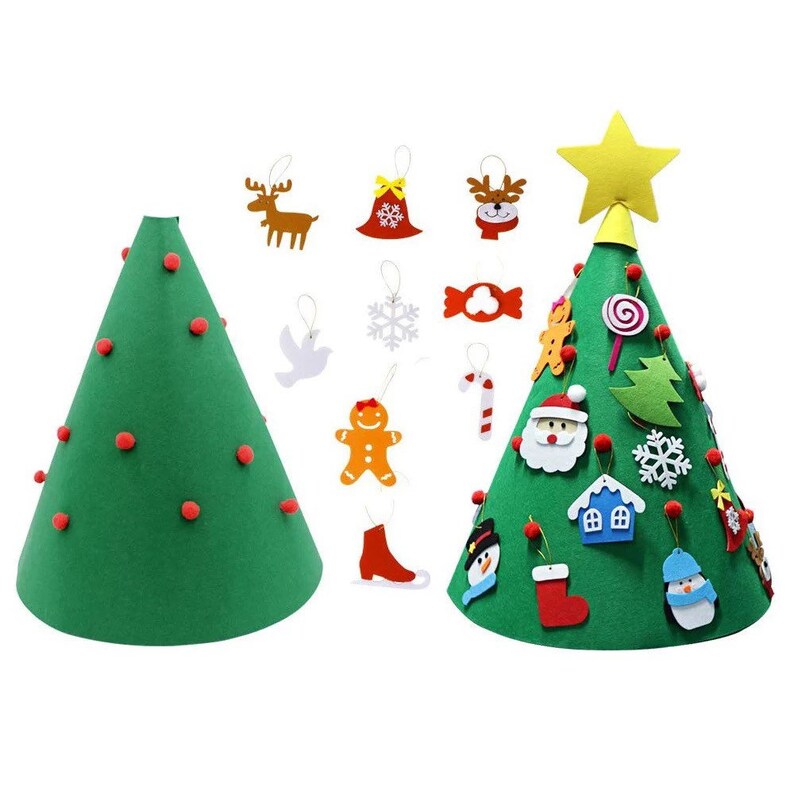 3D Felt Christmas Tree DIY Xmas Felt Tree 18 PCS Hanging Etsy
