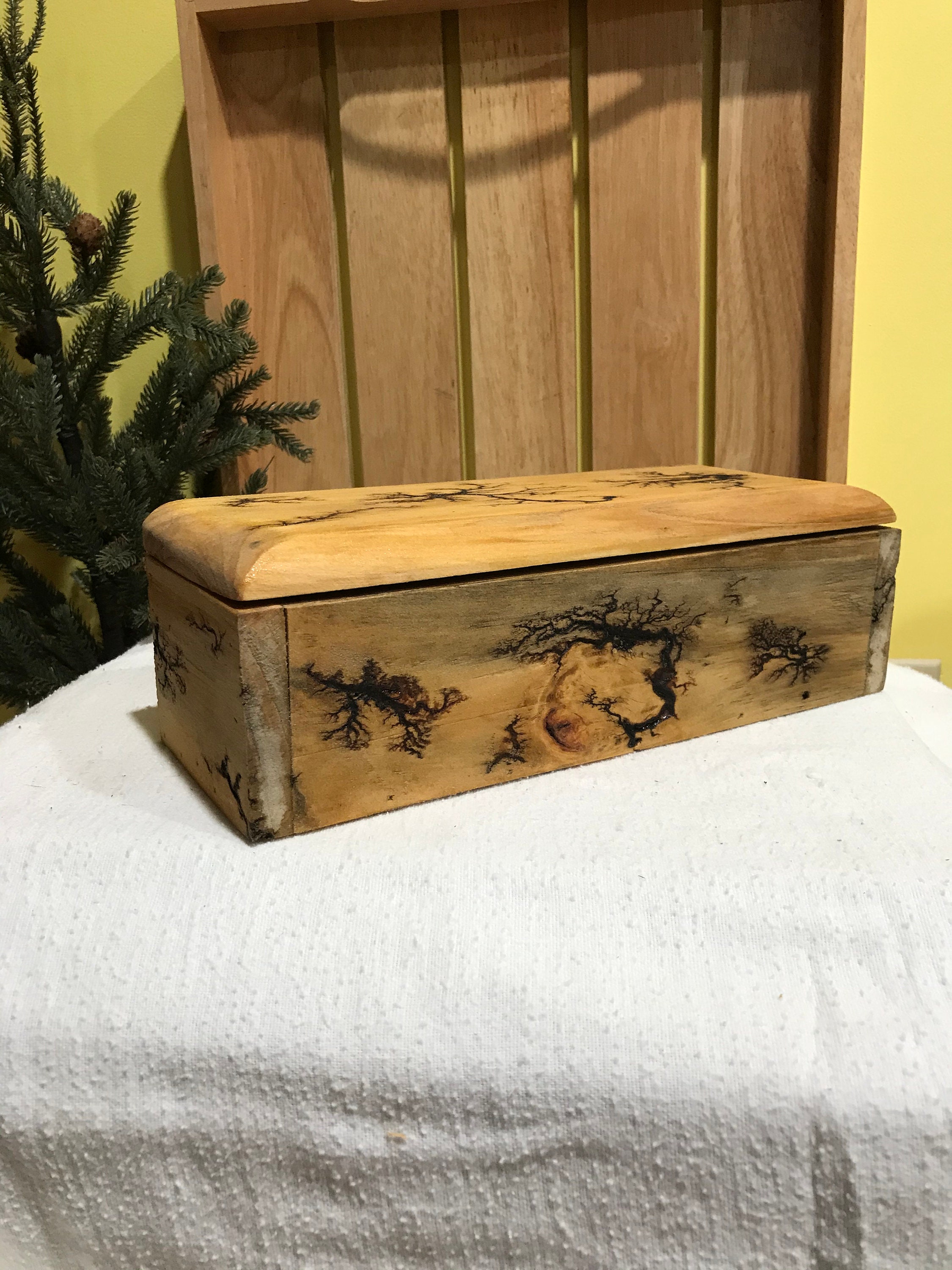 Caja de madera rústica audaz y hermosa Etsy