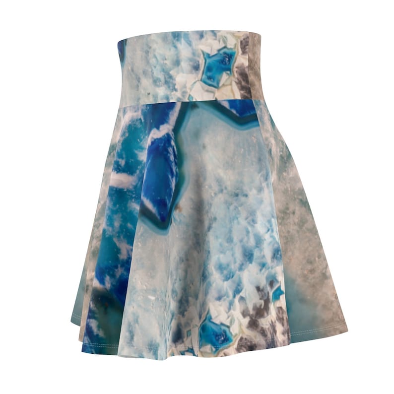 Blue Skater Skirt Blue Skirt Flowy Skirt Flowing Skirt Flared Skirt Flare Skirt Art Skirt Skater Skirt