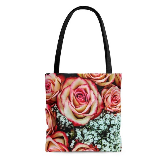 Tote Bag Roses Tote Roses Tote Bag Rose Tote Rose Tote Etsy