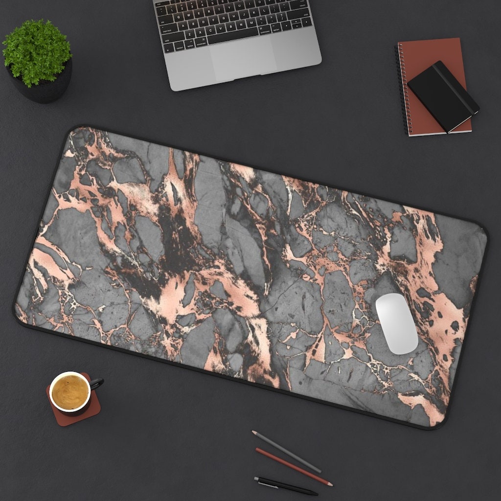 Desk Mat Rose Gold Marble Desk Mat Rose Gold Desk Mat Etsy Australia