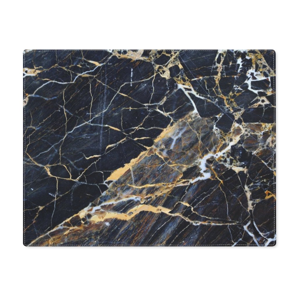 Placemat Black Marble Placemats Marble Placemats Agate Etsy