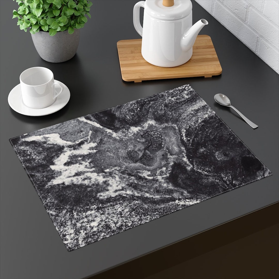Placemat, Black Marble Placemats, Marble Placemats, Agate Placemats