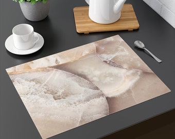 Placemat, Beige Marble Placemats, Marble Placemats, Agate Placemats, Geode Placemats, Beige Placemats, Pretty Placemats