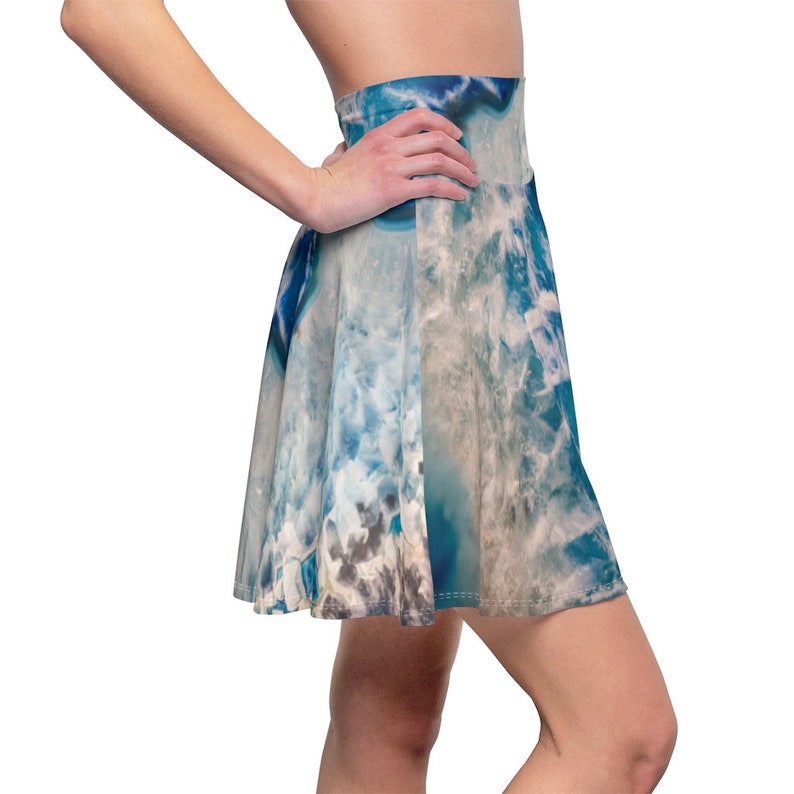 Blue Skater Skirt Blue Skirt Flowy Skirt Flowing Skirt Flared Skirt Flare Skirt Art Skirt Skater Skirt