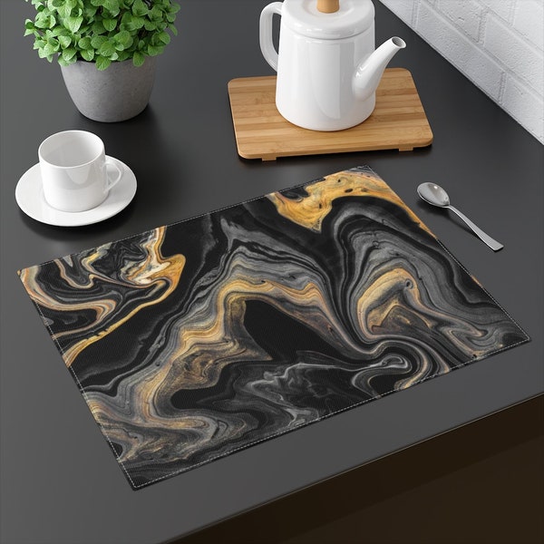 Black Gold Placemats Etsy