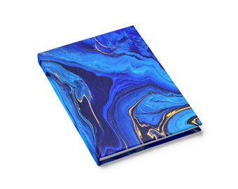 Journal, Hardcover Journal, Blue Marble Journal, Blue Agate Journal, Blue Journal, Agate Journal, Marble Journal, Gifts Under 30