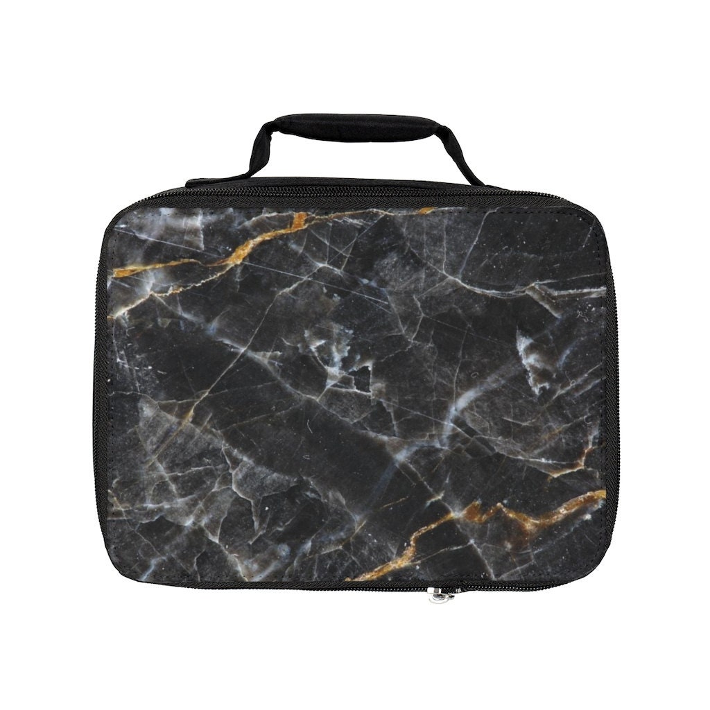 Lunch Bag, Black Marble Lunch Bag, Black Lunch Bag, Marble Lunch Bag, Agate Lunch  Bag, Geode Lunch Bag, Masculine Lunch Bag 