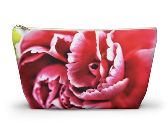 Accessory Pouch, Cosmetics Bag, Makeup Bag, Cosmetics Holder, Makeup Holder, Red Flower Accessory Pouch, Red Flower Makeup Bag