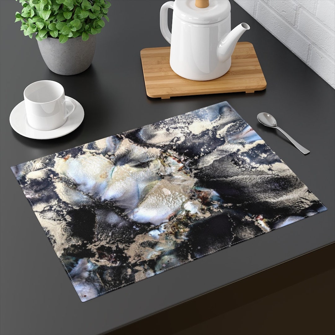 Placemat, Black Marble Placemats, Marble Placemats, Agate Placemats ...