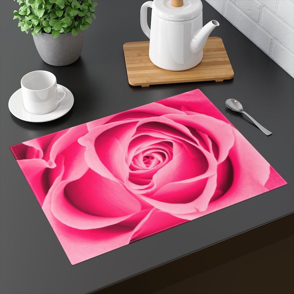 Pink Placemats Rose Placemats Floral Placemats Flower Etsy