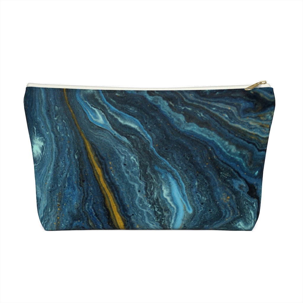 Cosmetic Bag Blue Cosmetic Bag Art Cosmetic Bag Makeup Bag Etsy