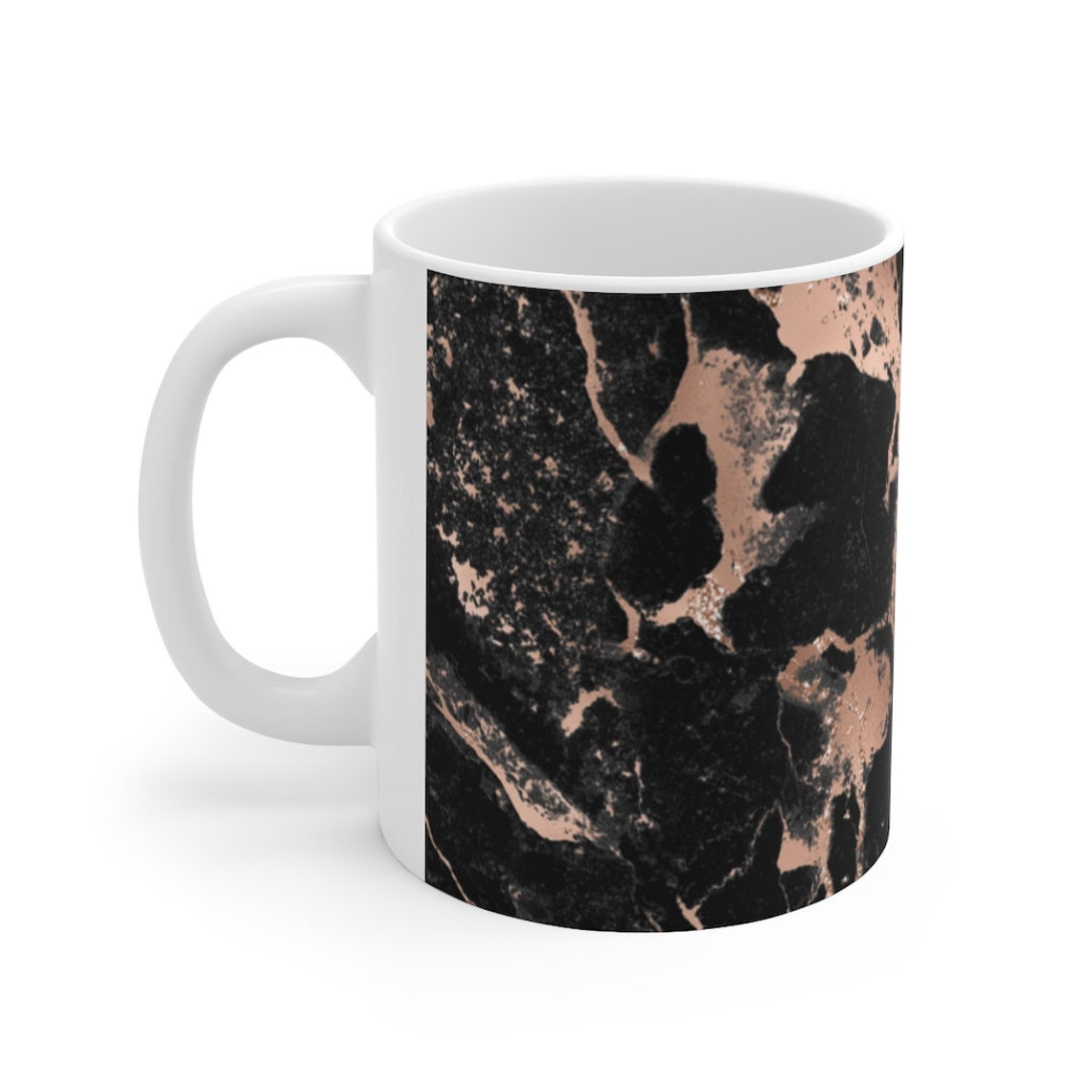 Rose Gold Mug Marble Mug Black Mug Marble Coffee Mug Black Etsy