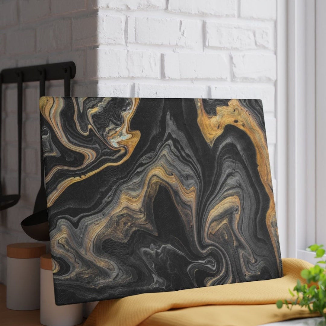 Glass Cutting Board Black Cutting Board Cutting Board Etsy