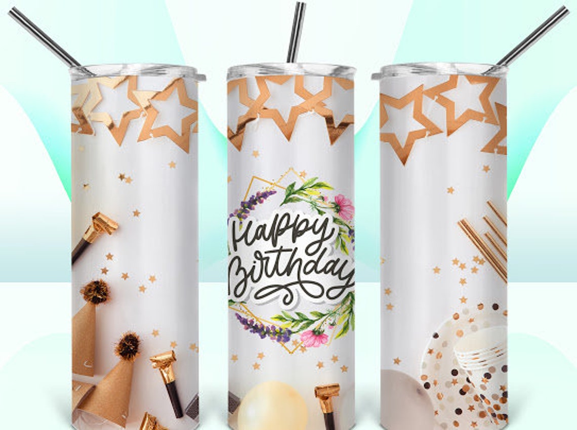 Happy Birthday 20oz tumbler Etsy