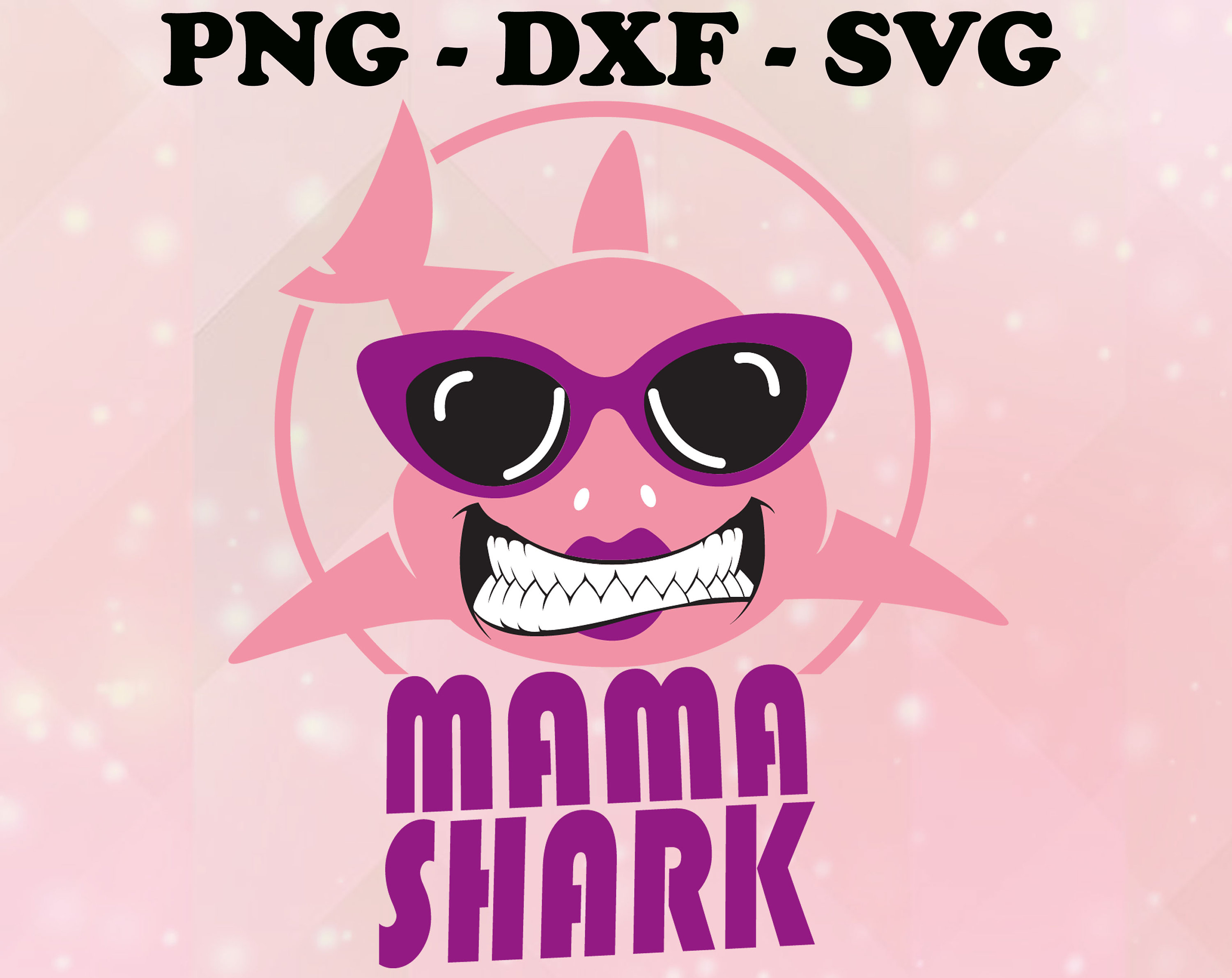 Mama Shark svg dxf png Baby Shark Mommy digital Cricut | Etsy