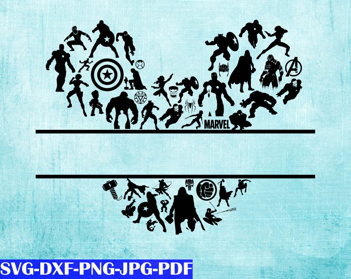 Mickey Head Marvel svg dxf png pdf jpg Super hero MARVEL | Etsy