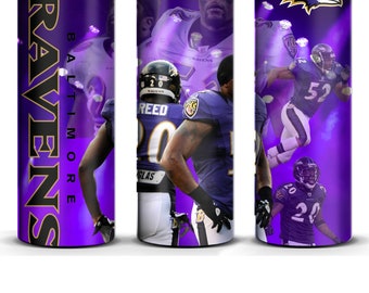 Personalizable Baltimore Ravens tumbler with Ray Lewis and Ed Reed