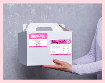 Editable Cake Care/Cutting guide and Thank You Note Template