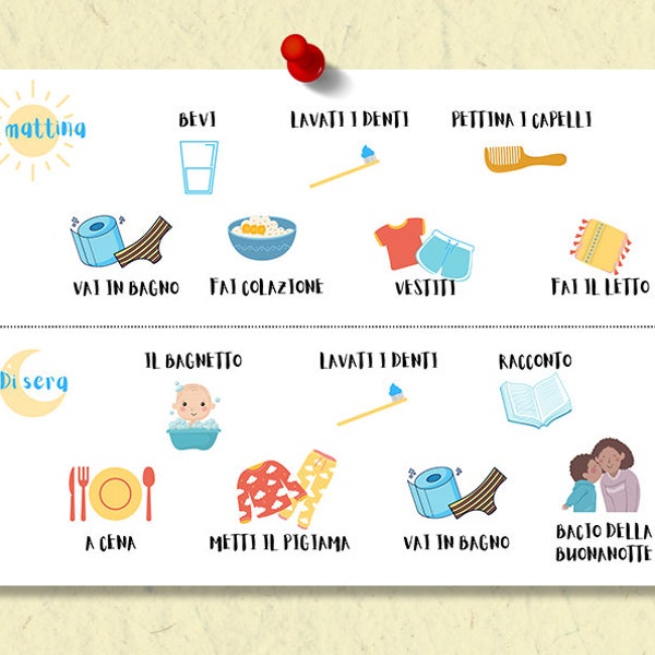 Italian Routine Chart for Kids - Etsy