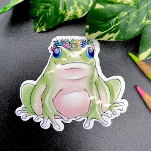 Blomkrona groda klistermärke