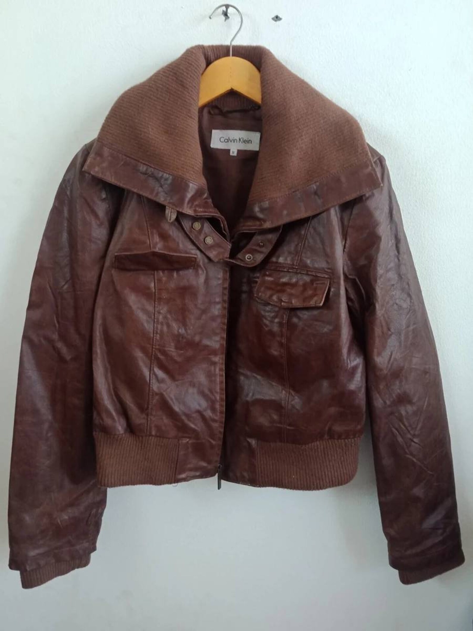 Calvin Klein Leather Jacket Etsy