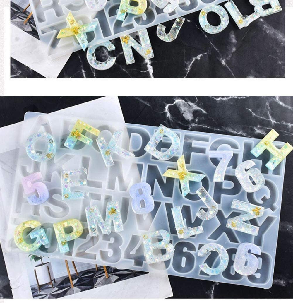 Alphabet Resin Silicone Molds, Alphabet Silicone Molds for Resin, Letter  Number Keychain Epoxy Molds for Making Keychain 