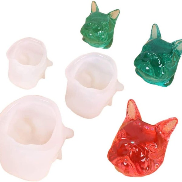 Silicone Resin French Bulldog Resin Casting Molds, Epoxy DIY Casting Mold for Craft Art Home Decoration for Family DIY Gift