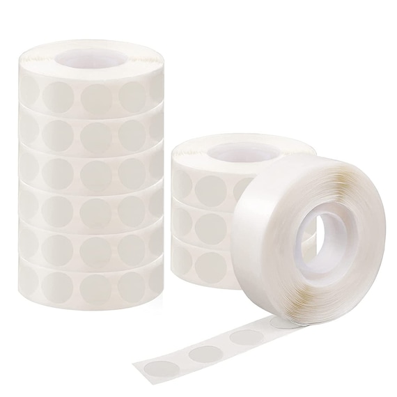 Glue Point 12mm, 2 Sided Adhesive Tape for Crafts, 1 Roll/100 Pcs - Clear