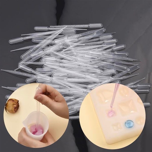 10/25/50/100 pcs 3ml Pipette Dropper Plastic Disposable for Silicone Mold/Essential Oils/Science Laboratory/DIY Projects