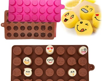 Smiley Happy Face Emoji Silicone Soap mold Candy Chocolate Fondant Tray 2 Pack 