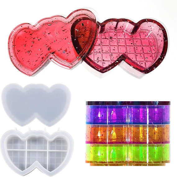 Resin Molds Silicone, Heart Silicone Molds for Epoxy Resin Casting for DIY  Jewelry Storage Box, Candy Container, Home Decoration 
