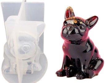 Set Of 2 Molds Leak-Free Slow-Melting Bulldog Ice Silicone Sealed Lid Anti-Tip 