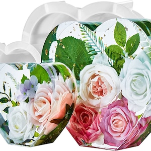 Flat Heart Shape Resin Molds for Flower Preservation, Resin Art Casting, DIY Wedding, Valentine, Anniversary, Home Décor Gift