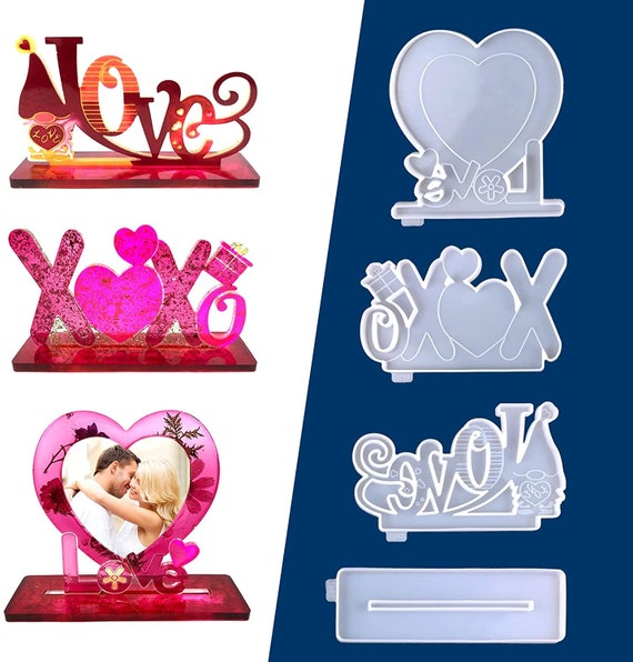 Valentine's Day Ornament Resin Mold,photo Frame Silicone Mold,heart Shape Silicone  Epoxy Molds for Casting, 